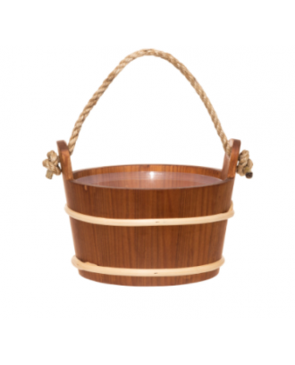 4Living Sauna bucket 4 L heat treated alder with rope handle