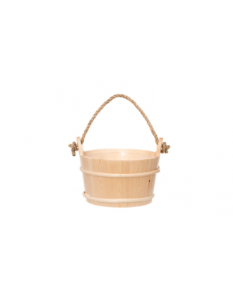 4Living Sauna bucket spruce with rope handle 4 L