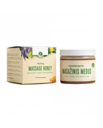 Relaxing MASSAGE HONEY with lavender+lemon+mint essential oils, 250g SAUNA AROMAS AND BODY CARE