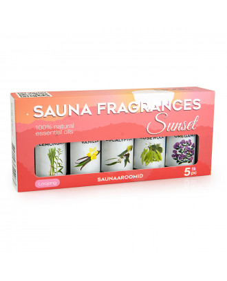 Sauflex sauna essential oil collection 5x15ml, Sunset SAUNA AROMAS AND BODY CARE
