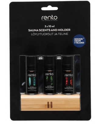 RENTO SAUNA SCENTS IN BAMBOO HOLDER 3x10ml SAUNA AROMAS AND BODY CARE