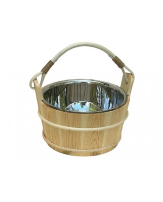 Wooden Tub 5l with stainless steel insert   SAUNA ACCESSORIES