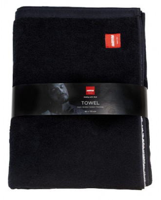 Bath towel HARVIA #healingwithheat, 90 x 170 cm, black SAUNA ACCESSORIES