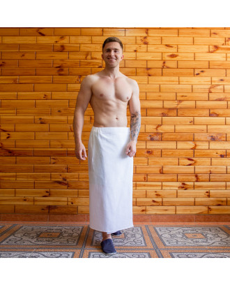 Sauna Men / Women / Unisex Waffle Towel (Kilt) 75X150cm White