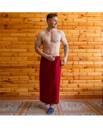 Sauna Men / Woman / Unisex Waffle Towel (Kilt) 75X150cm Red