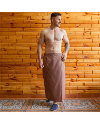 Sauna Men / Woman / Unisex Waffle Towel (Kilt) 75X150cm Brown SAUNA ACCESSORIES