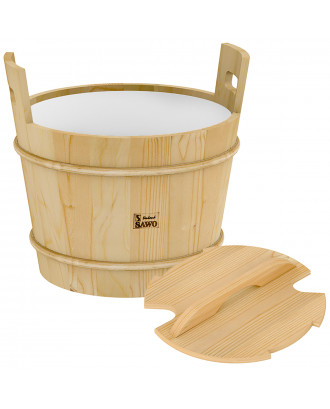 SAWO Wooden Bucket With Lid, 40l, Pine
