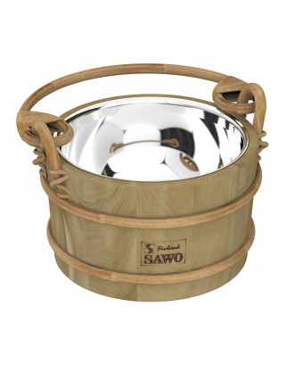 SAWO Wooden Bucket With Stainless Steel Insert, 3l, Cedar SAUNA ACCESSORIES