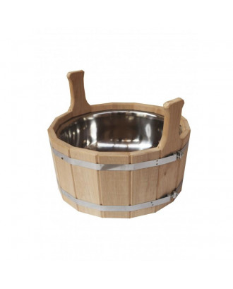 Wooden Basin 12l with stainless steel insert   SAUNA ACCESSORIES