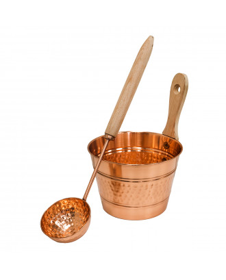 Saunia set of copper bucket and ladle SAUNA ACCESSORIES