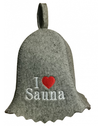 Sauna Hat-  I Love Sauna , 100% wool SAUNA ACCESSORIES