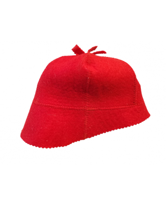 Sauna Hat- Red Flower, 100% wool SAUNA ACCESSORIES