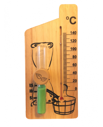 Thermometer with hourglass for sauna SAUNA ACCESSORIES