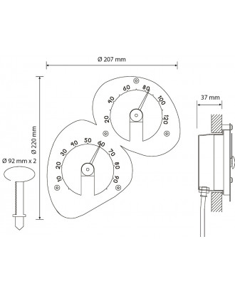 CARIITTI Light Sauna Thermometer -  Hygrometer,  Stainless Steel SAUNA ACCESSORIES