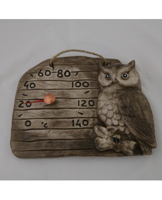 Sauna thermometer - Owl, Grey SAUNA ACCESSORIES
