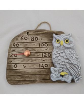 Sauna thermometer - Owl, White SAUNA ACCESSORIES