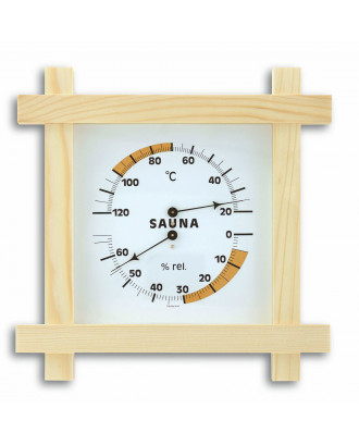 Analogue sauna thermo-hygrometer with wooden frame Dostmann TFA 40.1008