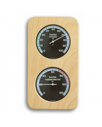 Analogue sauna thermo-hygrometer with wooden frame Dostmann TFA 40.1004