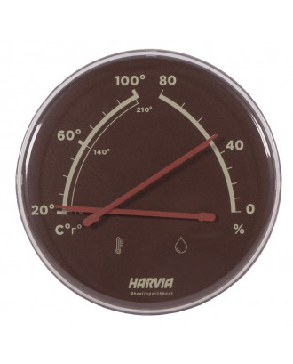 HARVIA HELMI Thermometer - Hygrometer, Chocolate Brown, SAC01008