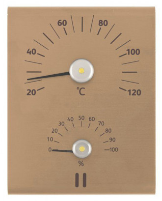 RENTO Thermometer - Hygrometer, Aluminum, Champagne, 635922 SAUNA ACCESSORIES
