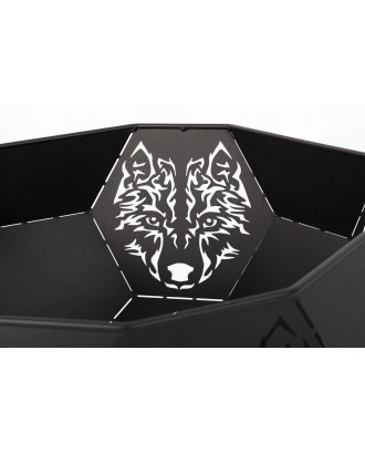 Fireplace metallic wolf, black SAUNA ACCESSORIES