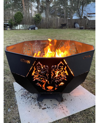 Fireplace metallic wolf, black SAUNA ACCESSORIES