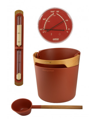 Sauna Accessories Set HARVIA HELMI SA010R, Terracota SAUNA ACCESSORIES