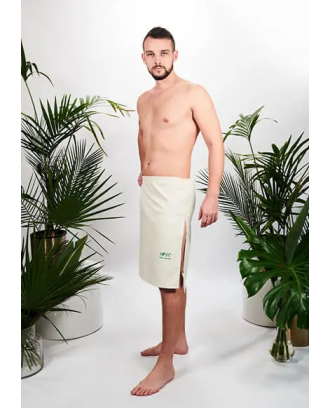 100% natural sauna outfit, men's kilt, ecru