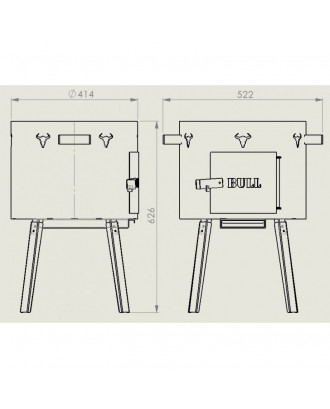 Folding Stove for Boiler Bull ECO-12 GRILLS, BBQ, SMOKEHOUSES