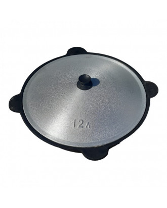 Uzbek Cast Iron Kazan with Aluminum Lid, 12l