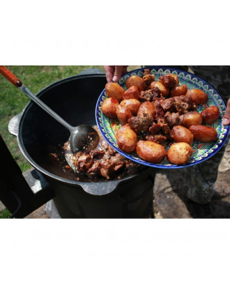 Uzbek Cast Iron Kazan with Aluminum Lid, 12l GRILLS, BBQ, SMOKEHOUSES