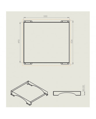 Sauna floor base 49x55cm WOODBURNING SAUNA STOVES