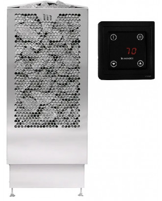 ELECTRIC SAUNA HEATER MONDEX AURA E2 9,0kW, WITH CONTROL UNIT, STAINLESS STEEL ELECTRIC SAUNA HEATERS