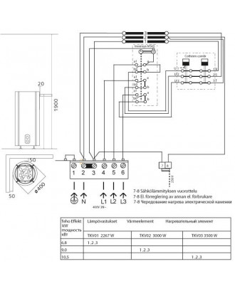 Electric sauna heater - TULIKIVI SUMU E SS546B, 10,5kW, BLACK, WITHOUT CONTROL UNIT