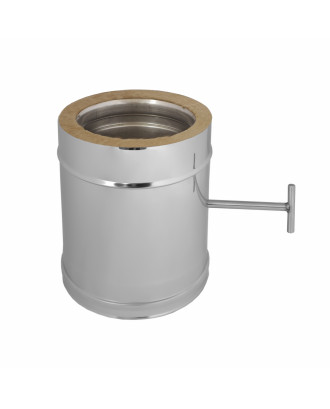Insulated chimney pipe d115/215, 0.5mm/0,8mm with damper handle WOODBURNING SAUNA STOVES
