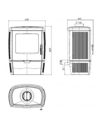 Cast Iron Stove Alberto 8,6 kW HEATING STOVES