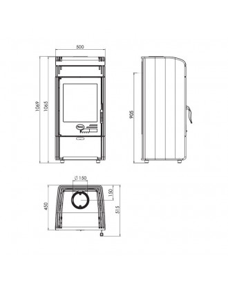 Cast Iron Stove Vesta 9 kW HEATING STOVES