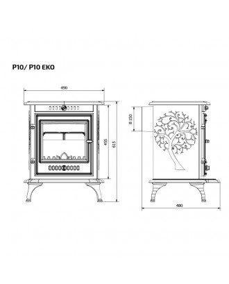 Cast Iron Stove KAWMET P10 6,8 kW ECO HEATING STOVES