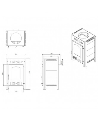 Stove-Fireplace BAVARIA 8 with Cooking Plate HEATING STOVES