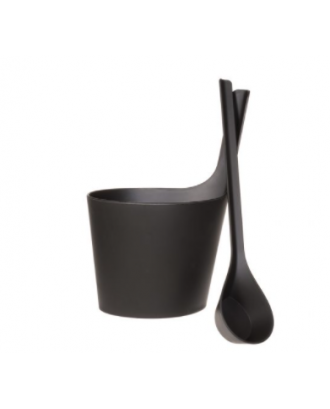 Rento Pisara Sauna bucket and ladle biocomposite anthracite