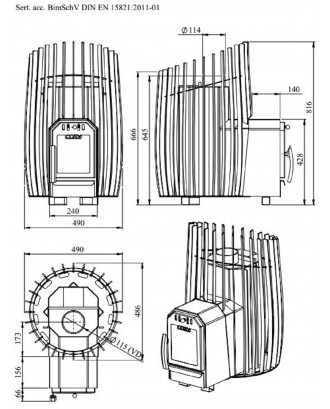 Woodburning sauna heater – COZY WOOD 12kW SW-TW