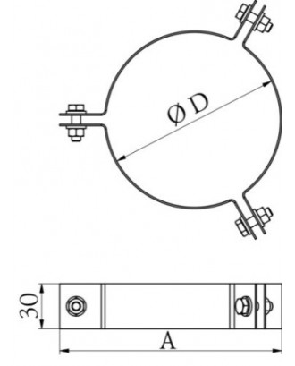 Stretching clamp d115-120, 1mm, inox (55702) WOODBURNING SAUNA STOVES