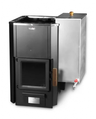 Sauna Heater Skamet – P-12040 VRV, Water Heater - Left, with Glass WOODBURNING SAUNA STOVES
