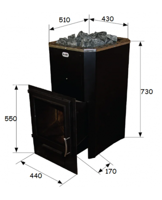 Sauna Heater Skamet – PT-216 GL,with Glass WOODBURNING SAUNA STOVES