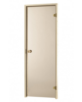 Sauna Door 80x200cm Bronze, 8mm, 2 Loops, Alder, Roller