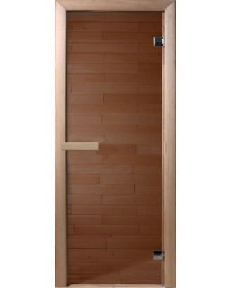 Sauna Door, Pine, 6mm Bronze Glass 70x190cm, Magnet