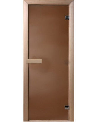 Sauna Door, Pine, 6mm Matte Bronze Glass 70x180cm, Magnet