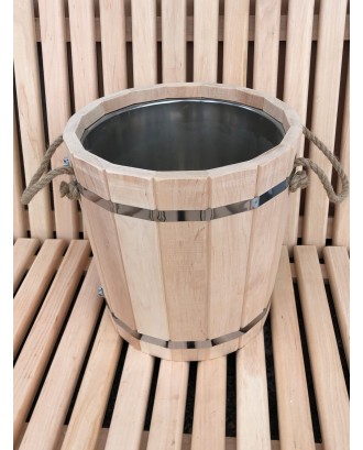 Wooden Bucket 15l with stainless steel insert SAUNA ACCESSORIES