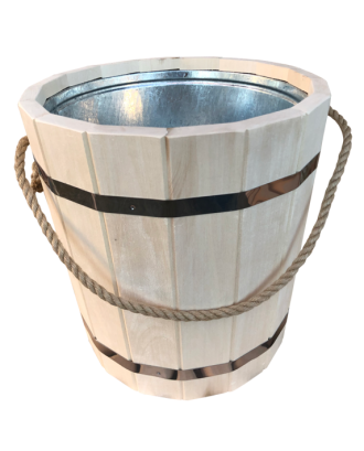  Wooden Bucket 10l, with stainless steel insert
