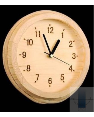 Wooden sauna clock